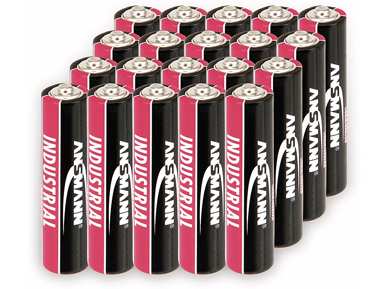 Stück Alkaline ANSMANN Micro-Batterien, Batterien INDUSTRIAL, 20