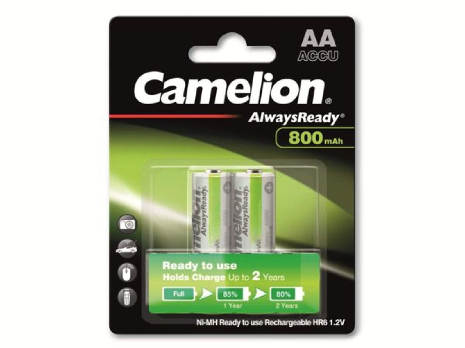 CAMELION NiMH-Mignon-Akku AlwaysReady, 800 Stück 2 Nickel-Metallhydrid Akku mAh