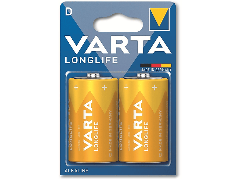 VARTA Longlife Blister) Batterie, Volt, Mando LR20 Batterie 4120 Distancia AlMn, Mono Ah 1.5 D 15.8 (2er