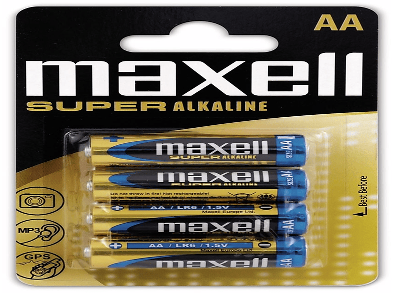MAXELL Mignon-Batterie Super Alkaline, AA, LR6, 4 Stück Alkaline Batterie | Batterien