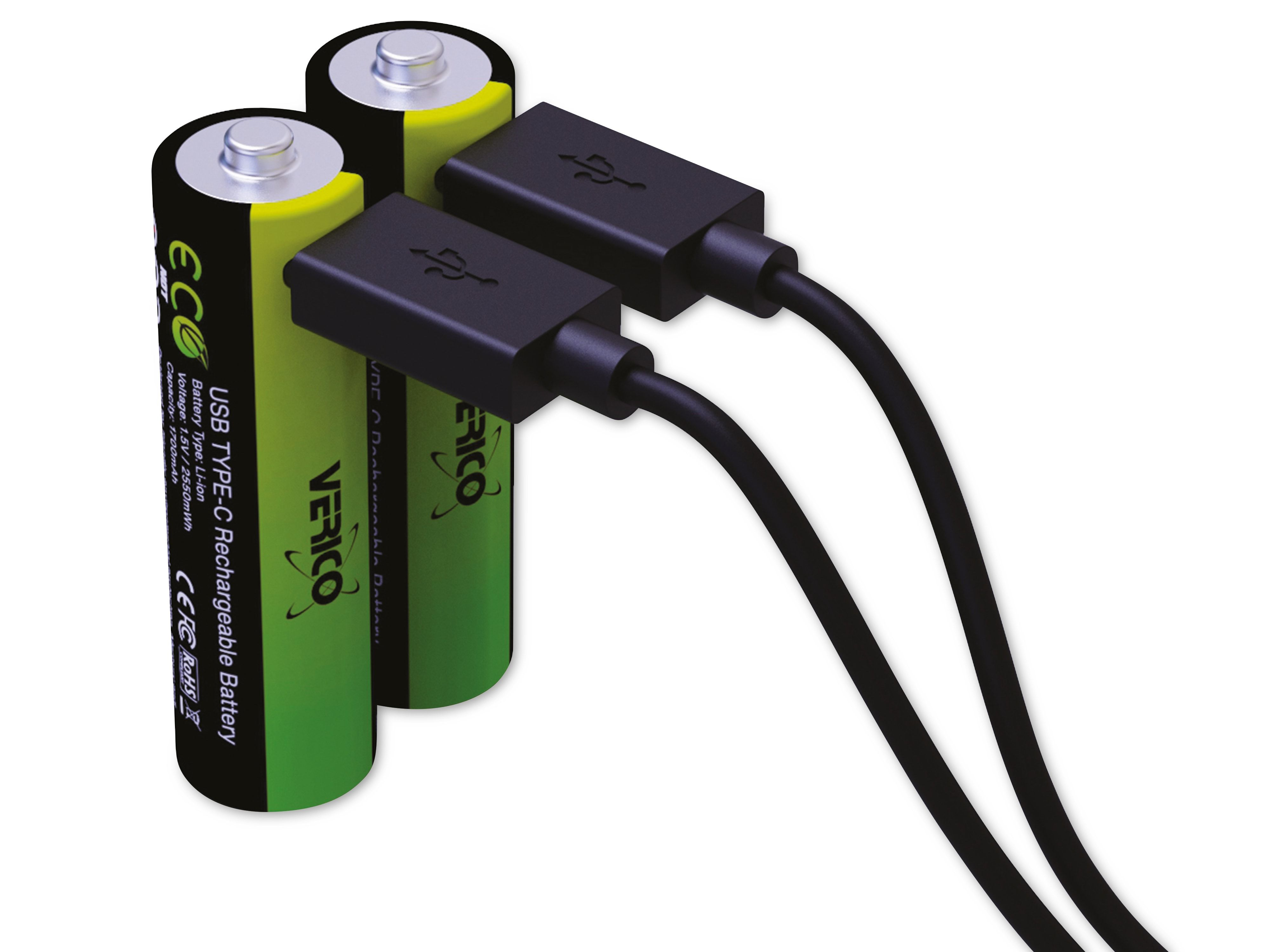 VERICO LiIon-Akku Loop mit Buchse, Akku USB-C AA, Energy Pack 2er Lithium-Ionen
