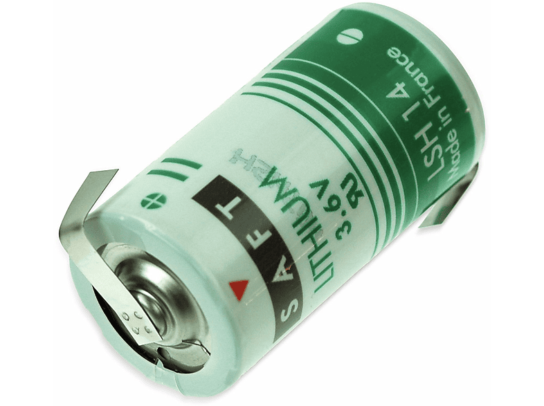 mit V-, Lithium-Thionylchlorid Lithium-Batterie Z-Lötfahne, 14-CNR, (Li-SOCl2) LSH C, 3,6 mAh Batterie 5500 SAFT