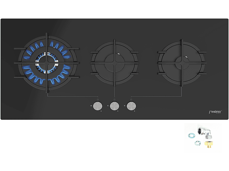 PHÖNIX GERMANY PG-903L Gaskochfeld (86 cm breit, 3 Kochfelder)