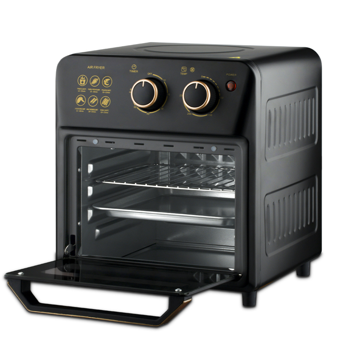 Fryer Oven Air Heißluftfritteuse Fryer Automatisch Smart 14L Elektro-Backofen schwarz 1250 Watt BYTELIKE Multifunktional Home