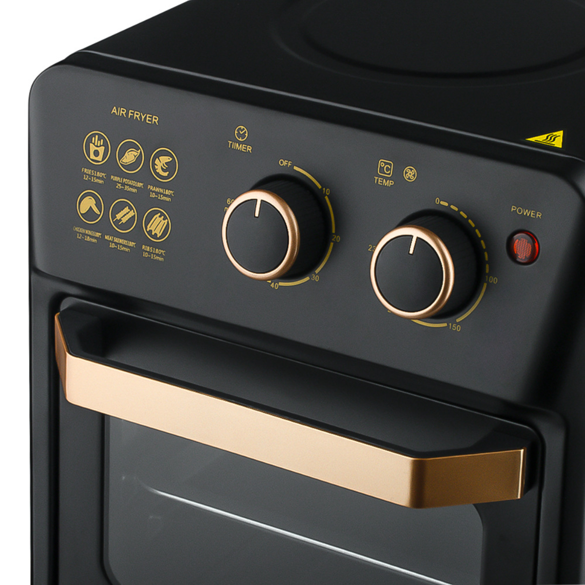 BYTELIKE Elektro-Backofen 14L Multifunktional Watt 1250 Fryer Smart Fryer Oven Home schwarz Heißluftfritteuse Air Automatisch