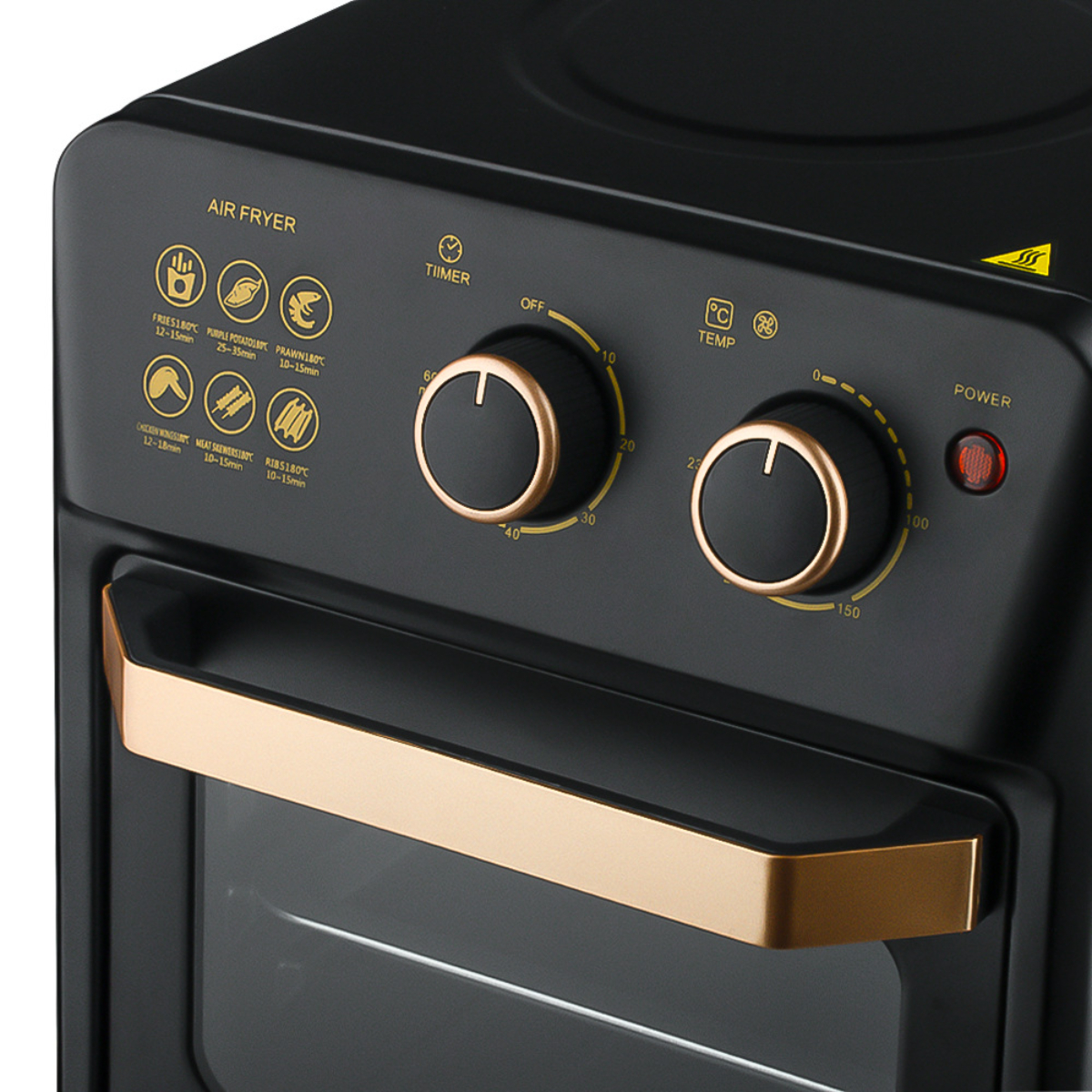 BYTELIKE Elektro-Backofen 14L Multifunktional Smart Heißluftfritteuse Home Automatisch 1250 Air Watt Fryer Oven Fryer schwarz