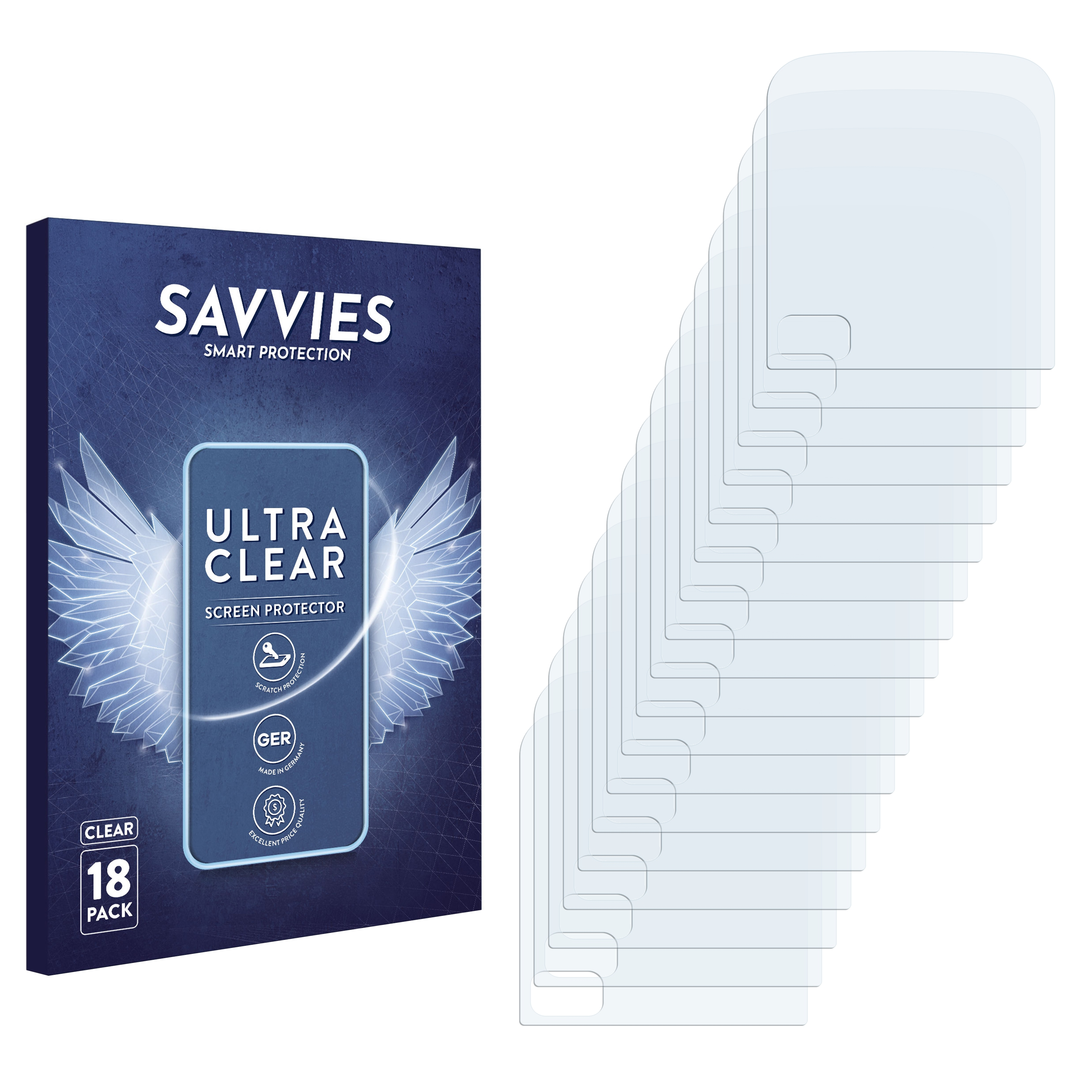 SAVVIES 18x klare Schutzfolie(für SanDisk Sport Clip Go)