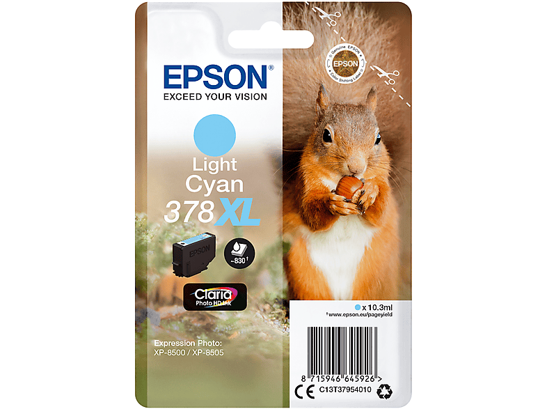 EPSON photo (C13T37954010) cyan Tinte 378XL