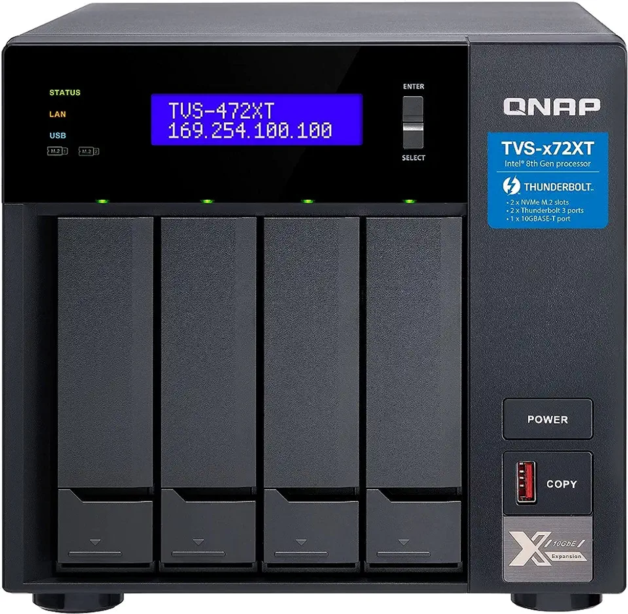 QNAP TVS-472XT-i3-4G 3,5 0 SYSTEMS TB Zoll