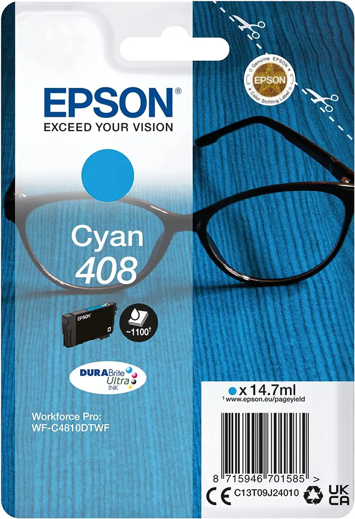 EPSON 408 Tinte cyan (C13T09J24010)