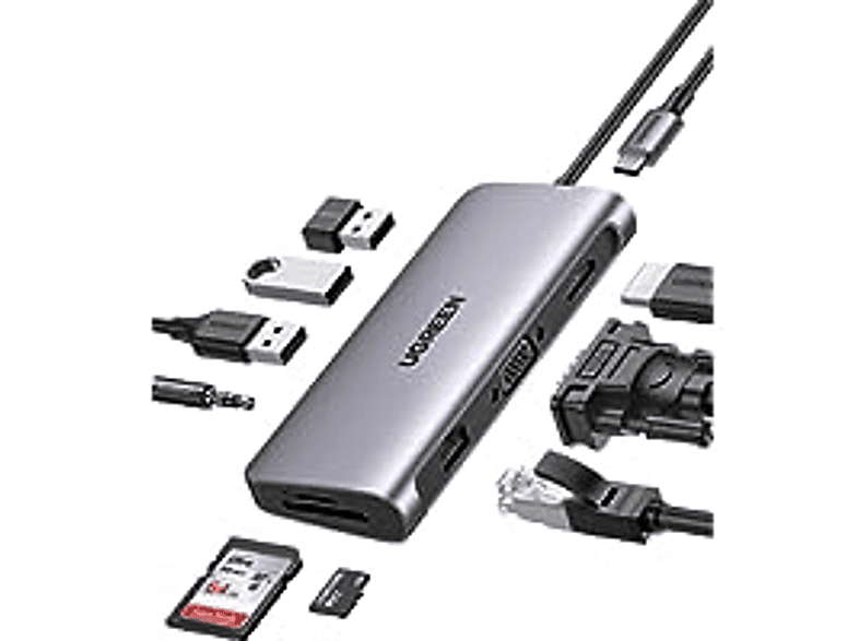 DELL 80133 USB grau Hub
