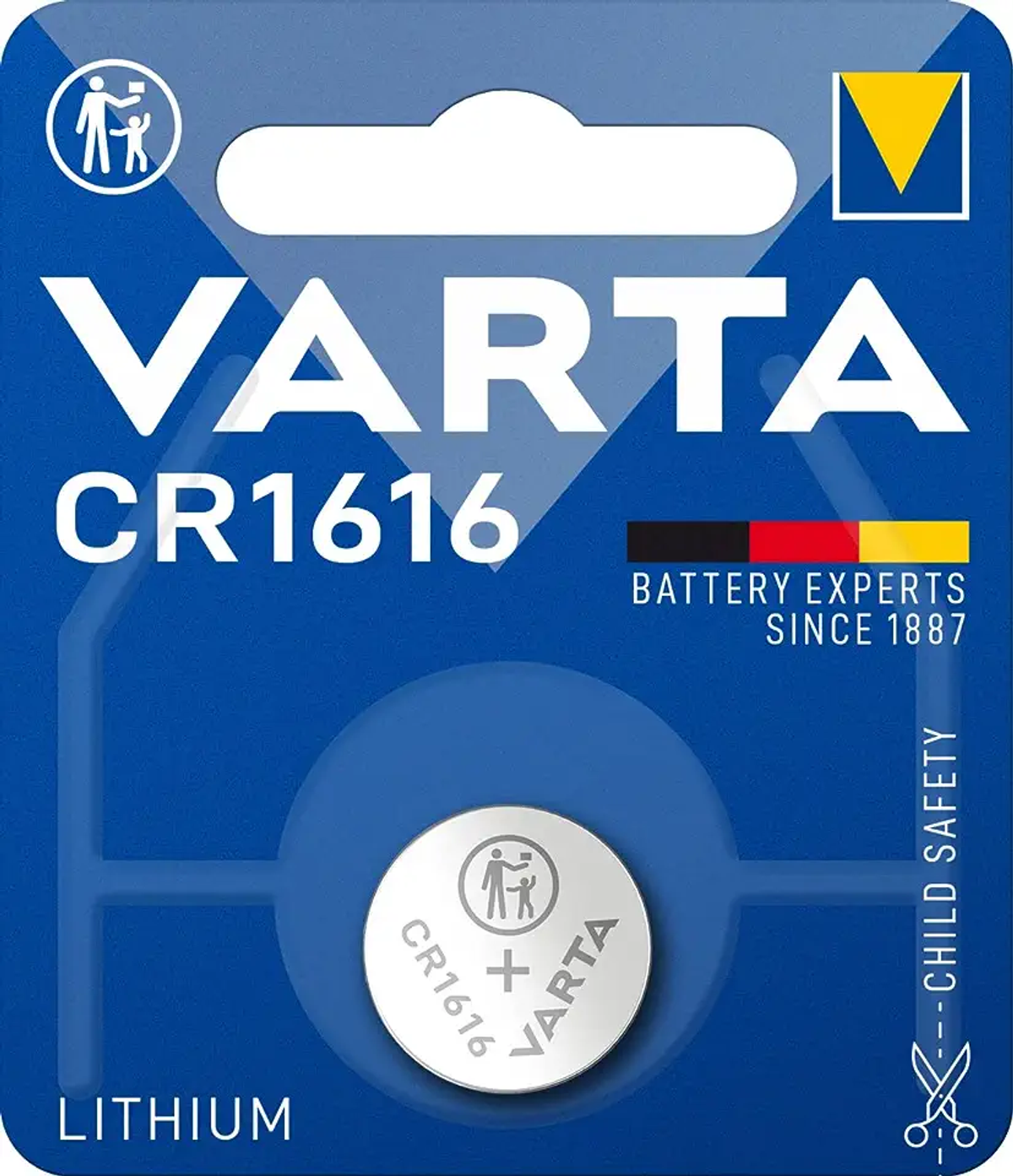 Volt, Ah 3V Li-MnO2, (1er 0.055 Electronics Mando Blister) Distancia 1 CR1616 Stück VARTA Knopfzelle Knopfzelle, 3 Lithium