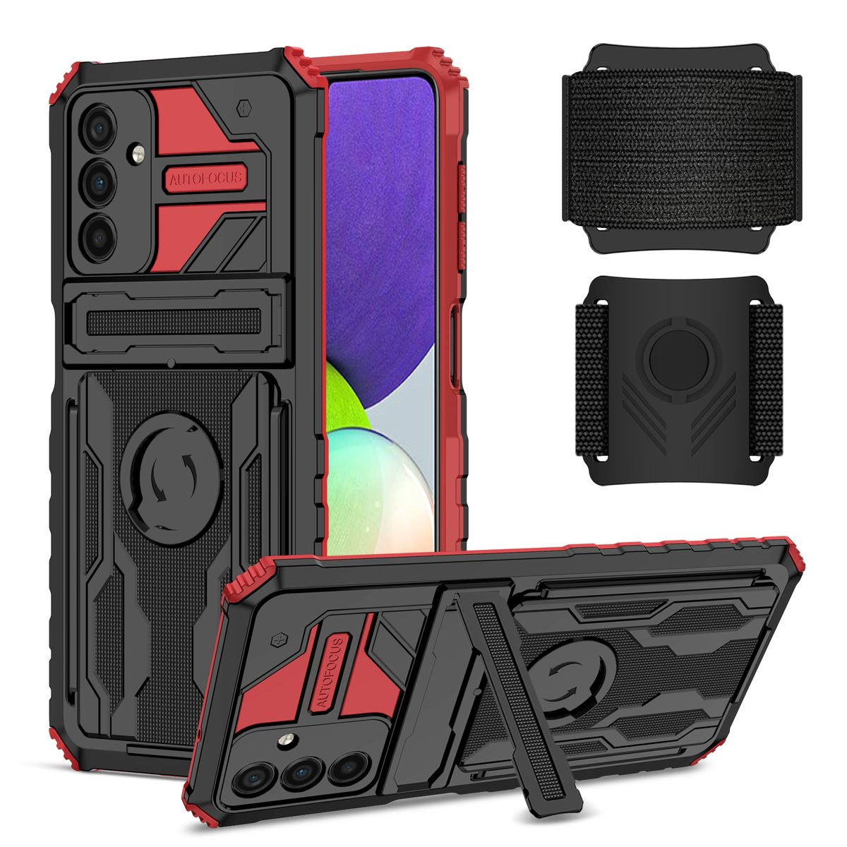 Hülle Armor Backcover, mit Rot 5G, WIGENTO A54 Galaxy Armband, Samsung, Shockproof