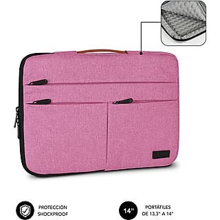 Maletín para portátil - SUBBLIM Air Padding 360 Sleeve 13.3-14", 14 ", Textil, rosa