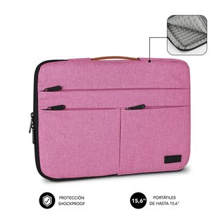 Maletín para portátil - SUBBLIM Air Padding 360 Sleeve 15,6", 15,6 ", Textil, Rosa