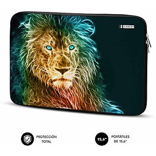 Funda portátil - SUBBLIM Trendy Sleeve Neo Lion 15.6", 15,6 ", Neopreno, Negro