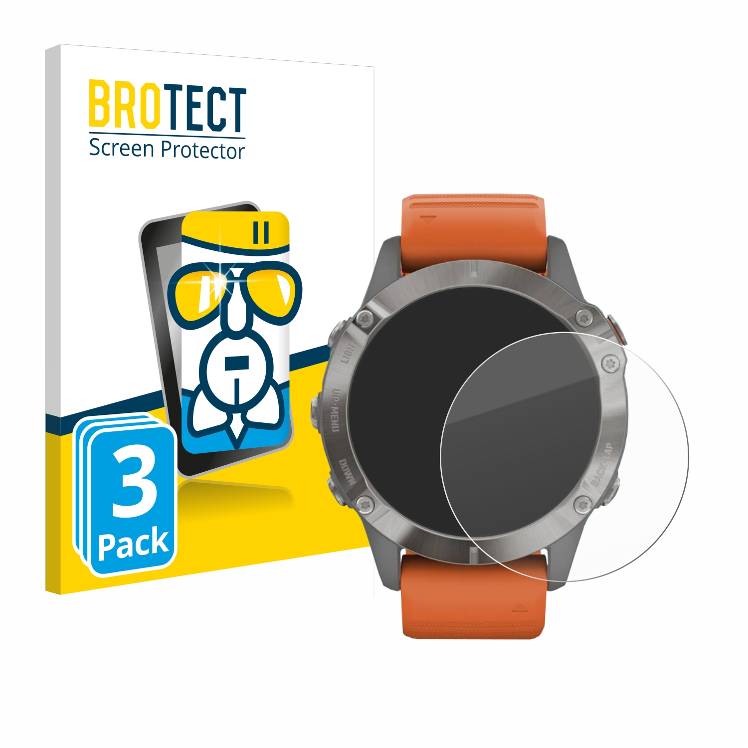 BROTECT 3x Airglass klare Schutzfolie(für Pro 6 Garmin Solar) Fenix