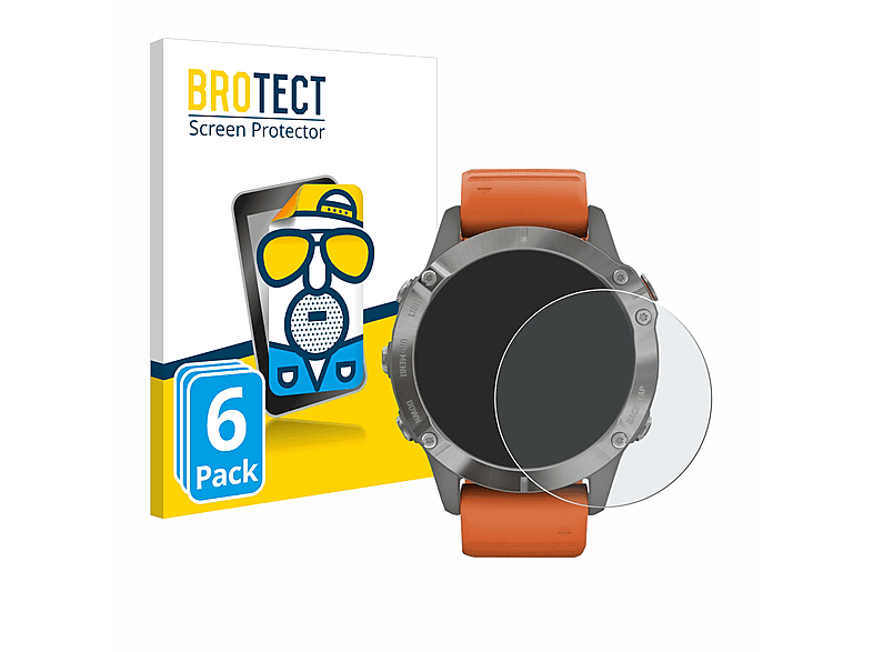 BROTECT 6x matte Schutzfolie(für Garmin 6 Solar) Pro Fenix