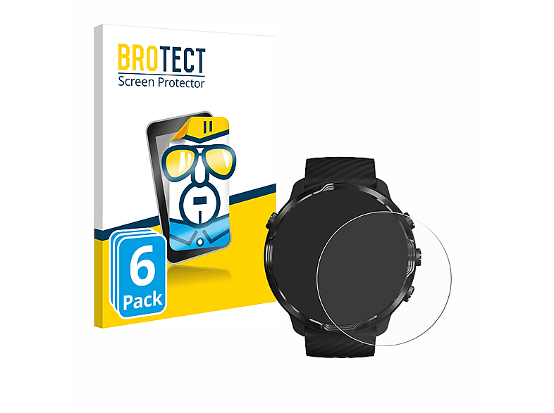 BROTECT 6x klare Schutzfolie(für Suunto 7) | Smartwatch Schutzfolien & Gläser