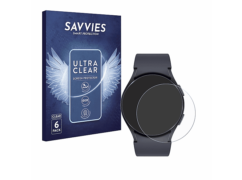 SAVVIES 6x klare Schutzfolie (für Samsung Galaxy Watch 6 (40 mm))