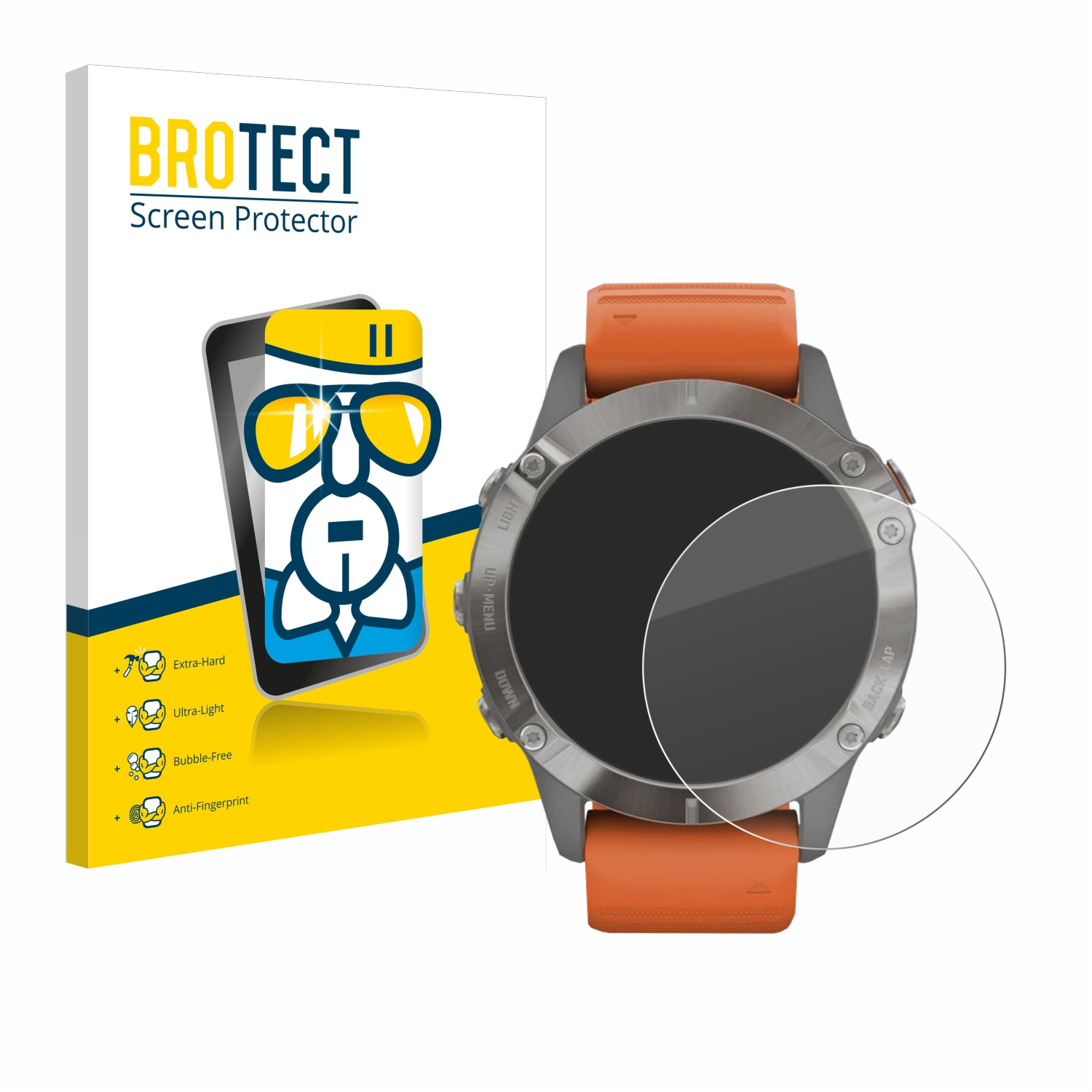 BROTECT Airglass klare Schutzfolie(für Garmin Solar) Pro Fenix 6