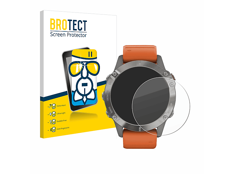 BROTECT Airglass klare Schutzfolie(für Garmin Fenix 6 Pro Solar)