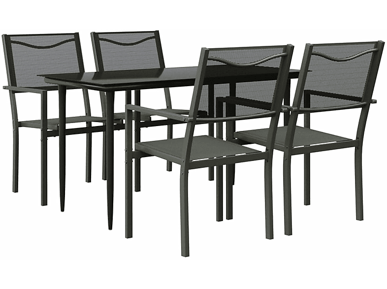 VIDAXL 3200720 Gartentisch- Stuhlset, Schwarz und