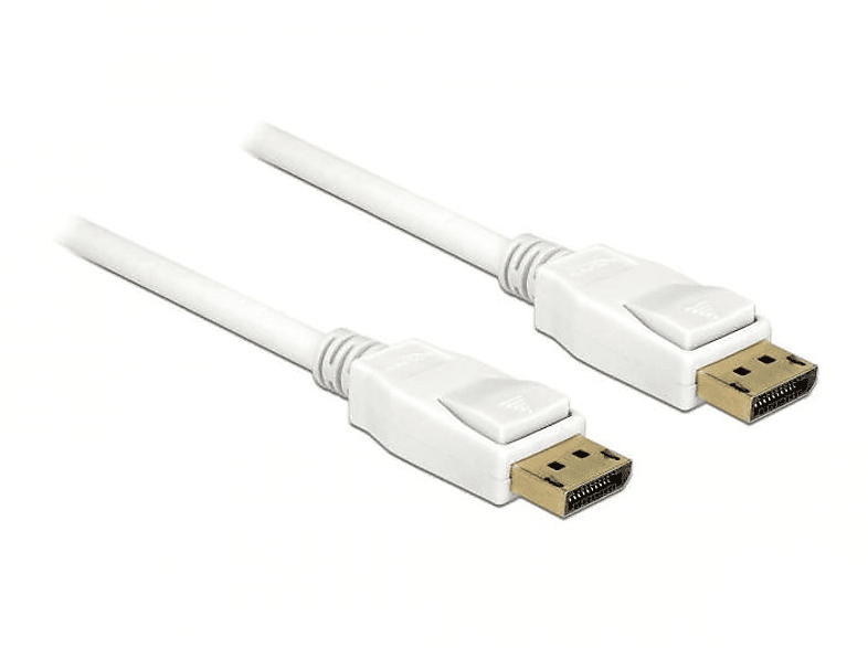 DELOCK DELOCK Kabel DisplayPort 1.2 m Display Zubehör, & 4K & & weiß Optionen Video, 3 TV Weiß Audio