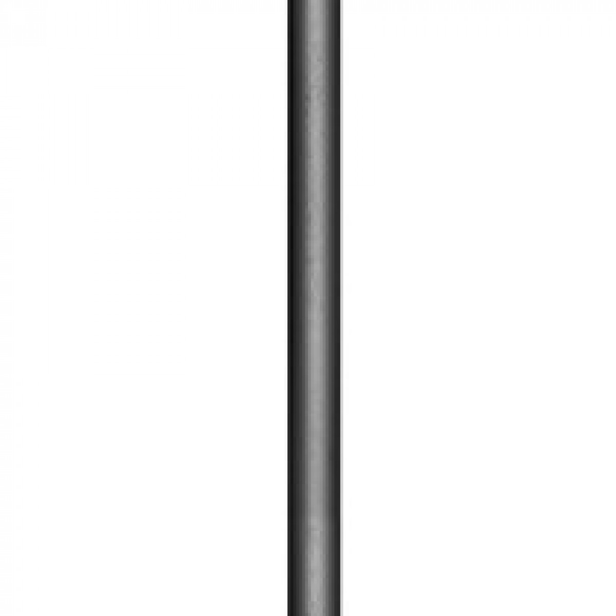 Un palo di metallo nero su sfondo bianco.