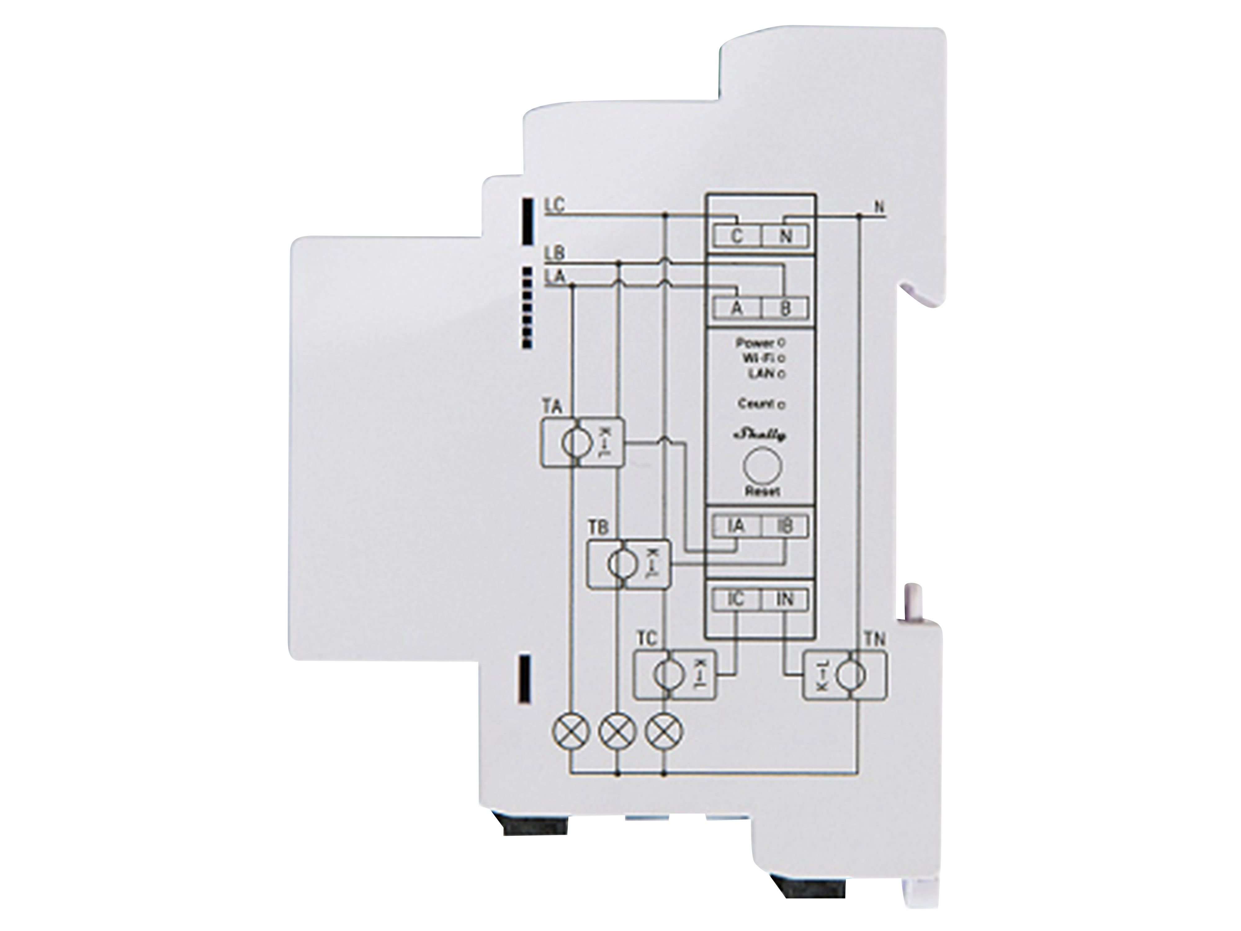 SHELLY Home Shelly Relais WLAN Messfunktion 120A 3x Klemmen Inkl. 3 3EM\' Meter Weiß Smart \'Pro Stromzähler