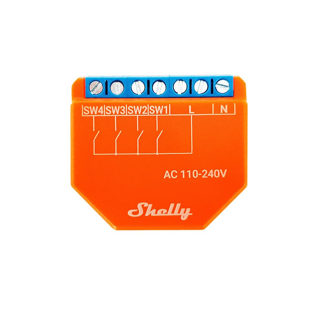 Shelly Plus i4 Wifi-Controller-Modul Shelly Controller, - Orange SHELLY