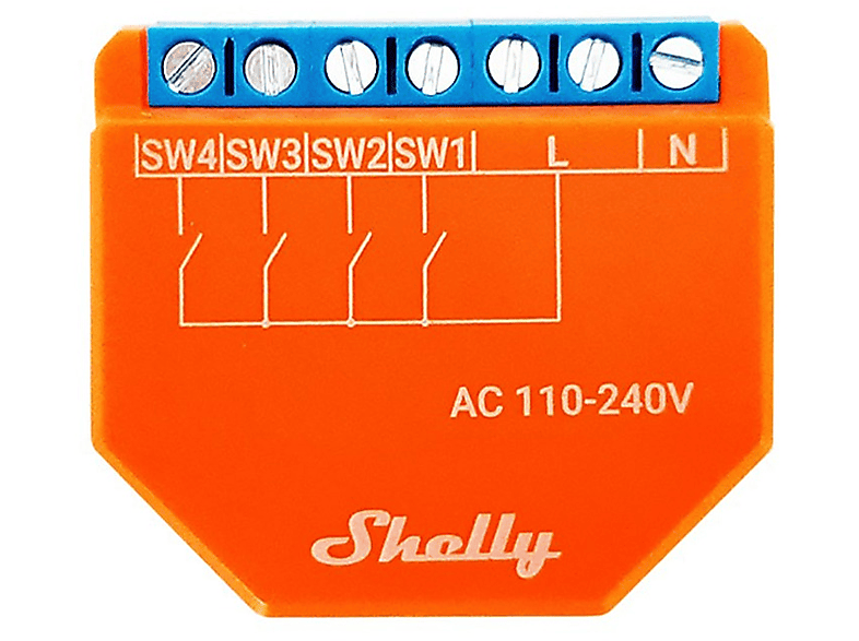 SHELLY Shelly Wifi-Controller-Modul i4 - Plus Controller, Shelly Orange