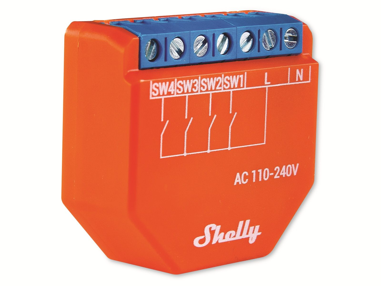 Shelly Plus i4 Wifi-Controller-Modul Shelly Controller, - Orange SHELLY