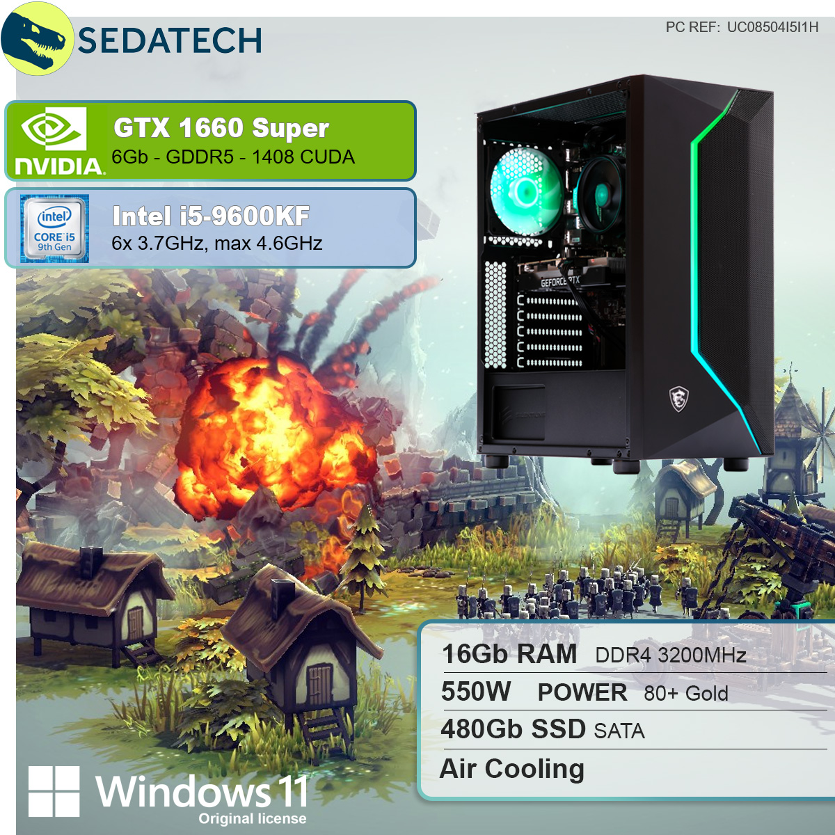 RAM, SEDATECH Windows GB Gaming 6 480 Intel® SSD, mit i5 GTX GeForce® mehrsprachig, Intel Home 11 Prozessor, GB 1650 Core™ NVIDIA i5-9600KF, SUPER™, PC GB 16