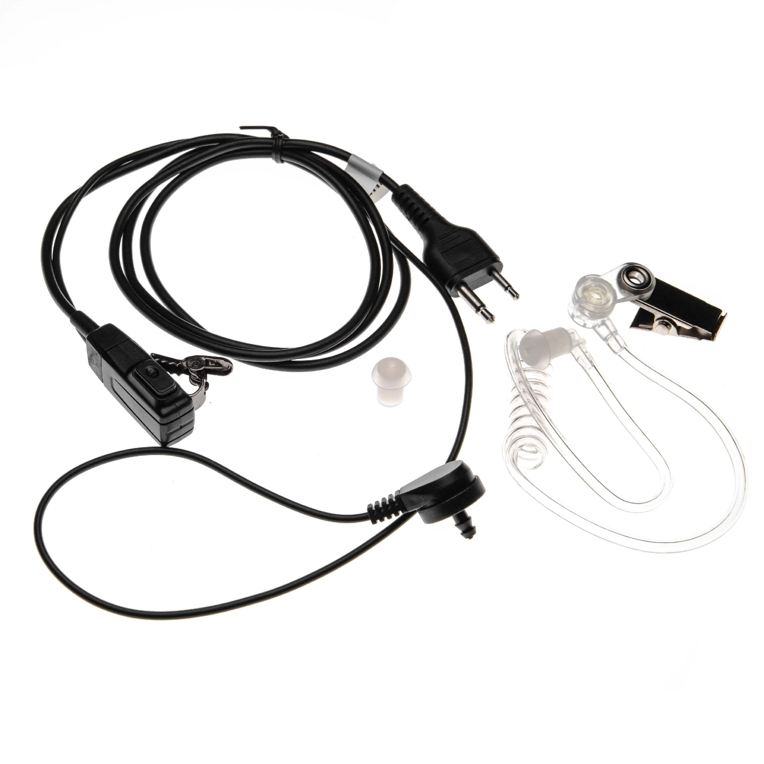 VHBW kompatibel mit Icom IC-T42E, IC-T7, transparent / IC-T3H, IC-T41E, IC-T41A, schwarz On-ear IC-T42A, IC-T42, IC-T31CP, Headset IC-T2H