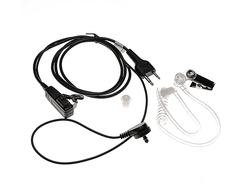 VHBW kompatibel mit Icom IC-W32E, IC-Z1E, IC-X21AT, IC-X21ET, IC-X2A, IC-X2E, IC-W32A, IC-Z1A, On-ear Headset transparent / schwarz