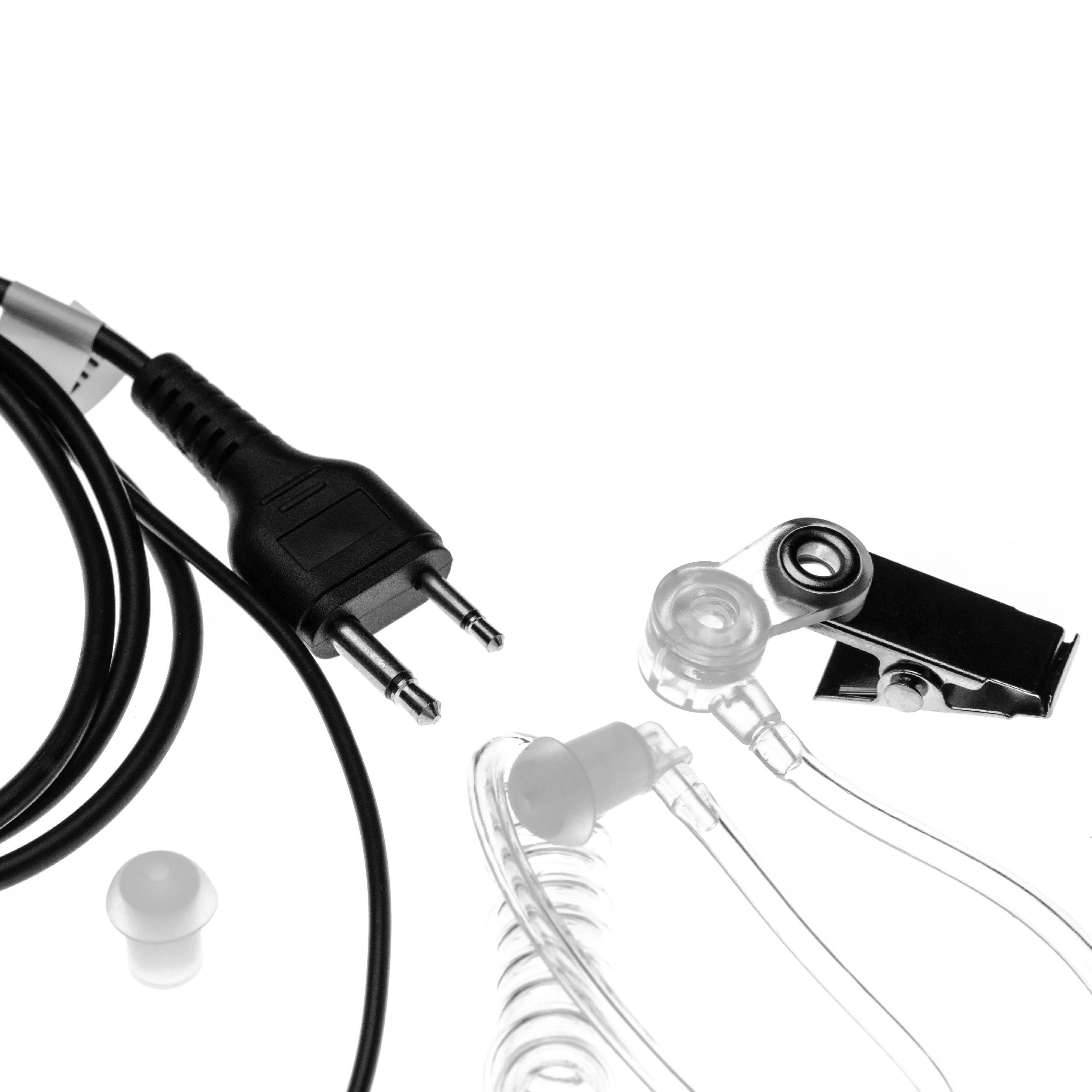 VHBW kompatibel transparent mit IC-X2A, IC-X2E, On-ear Headset IC-Z1E, Icom IC-W32A, IC-W32E, IC-Z1A, IC-X21ET, / IC-X21AT, schwarz