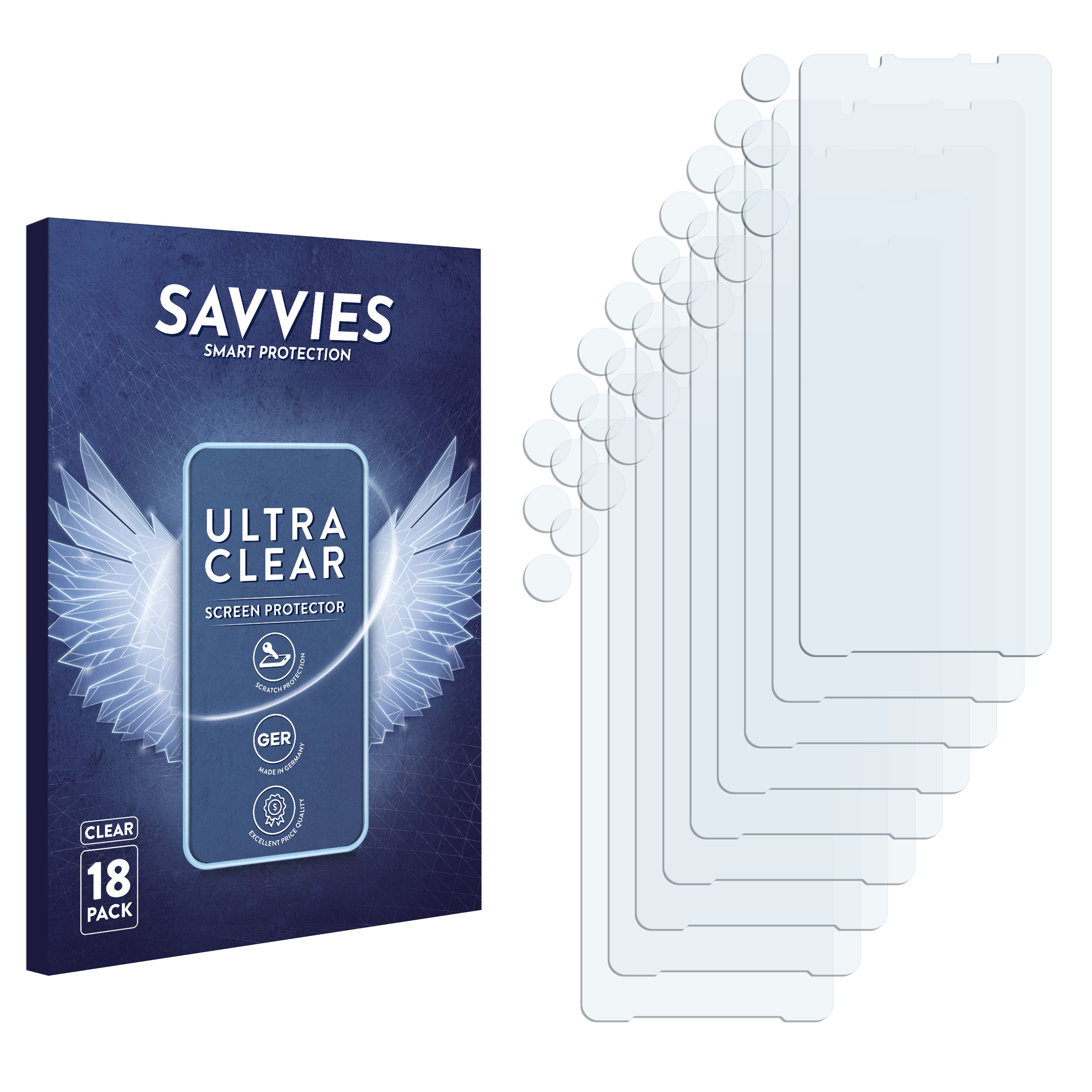 SAVVIES 18x klare Schutzfolie(für Sony 1 Xperia V)