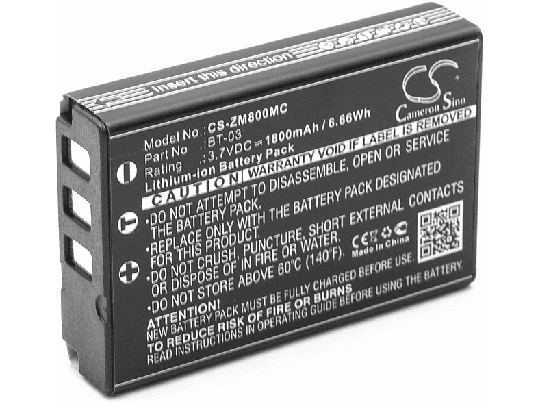 für Ersatz Kamera, Li-Ion BT-03 - 3.7 1800 Akku Zoom Volt, für VHBW