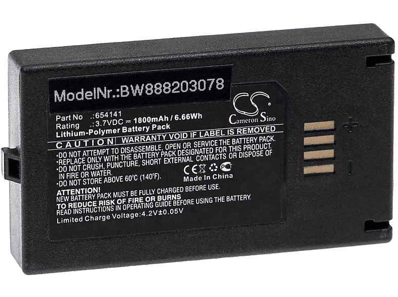 VHBW kompatibel - 1800 Akku Meter StatStrip Li-Polymer 3.7 Medizintechnik, mit Volt, Glucose Nova