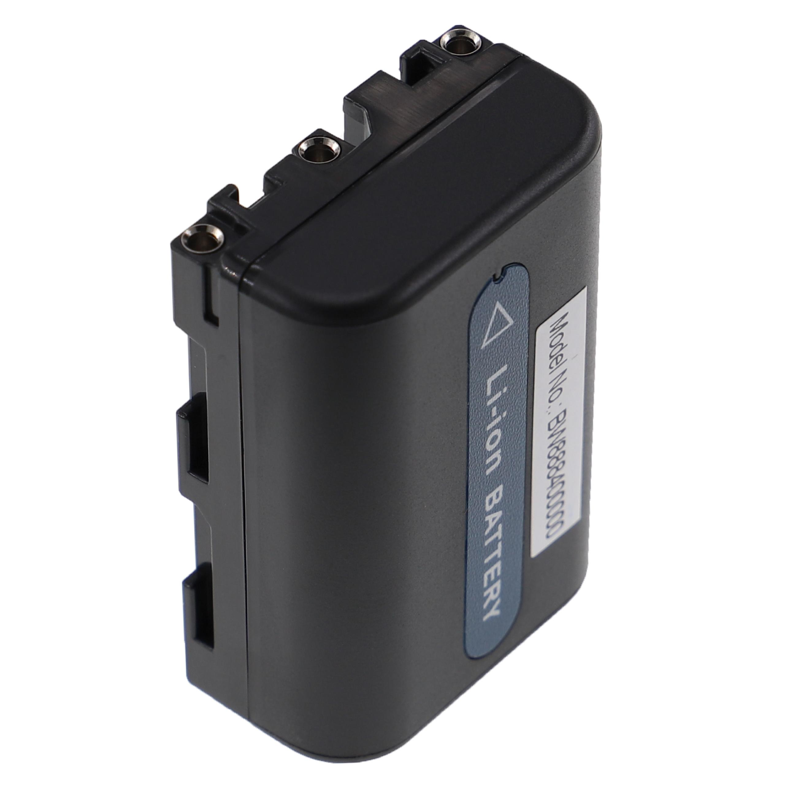 Schwarzer Li-Ion-Akku mit Anschlusssteckplätzen. Beschriftet mit 'Li-Ion Battery'.