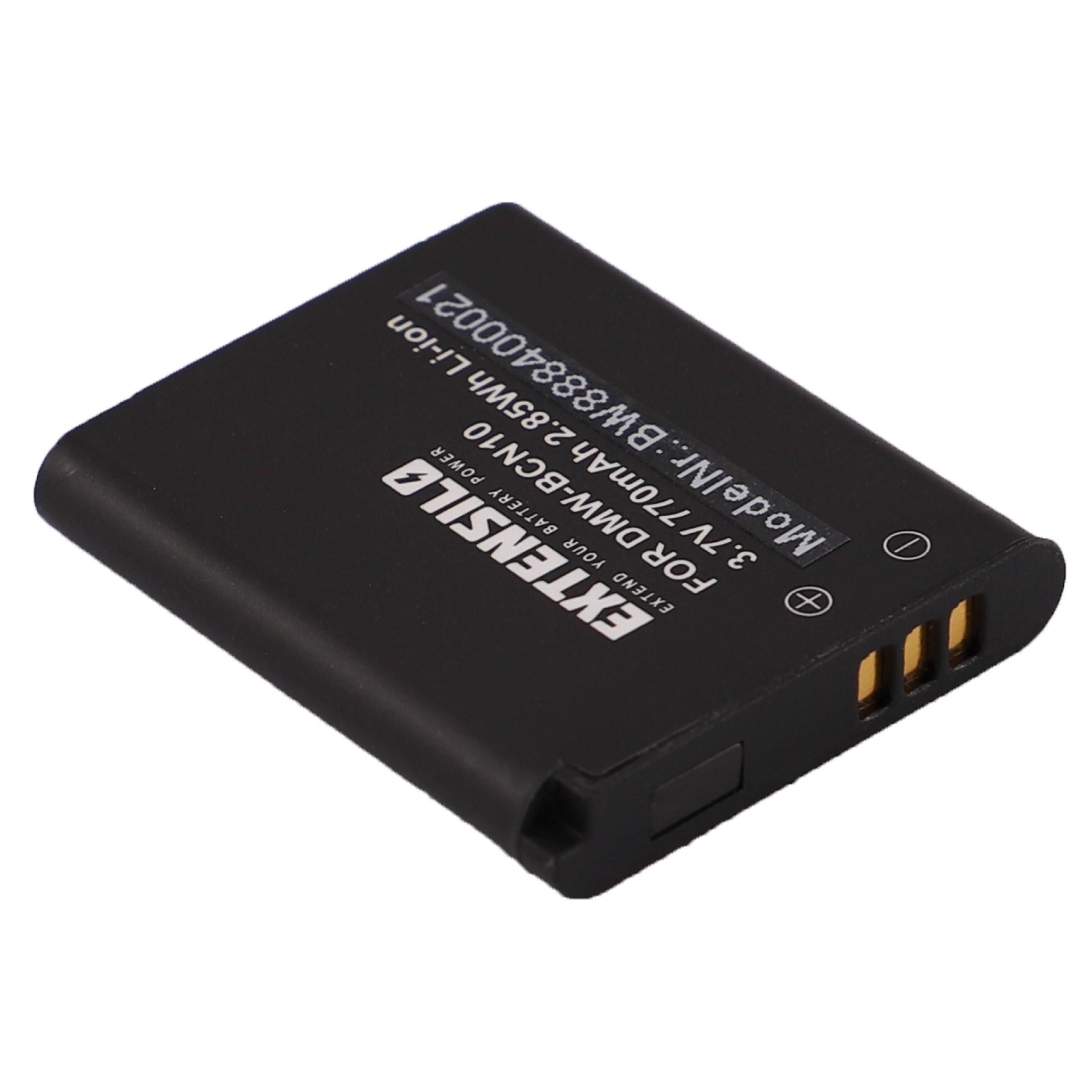 Schwarzer EXTENSILO-Akku. Text: 3,7 V 770 mAh Li-Ion, Modell: BW88400021.