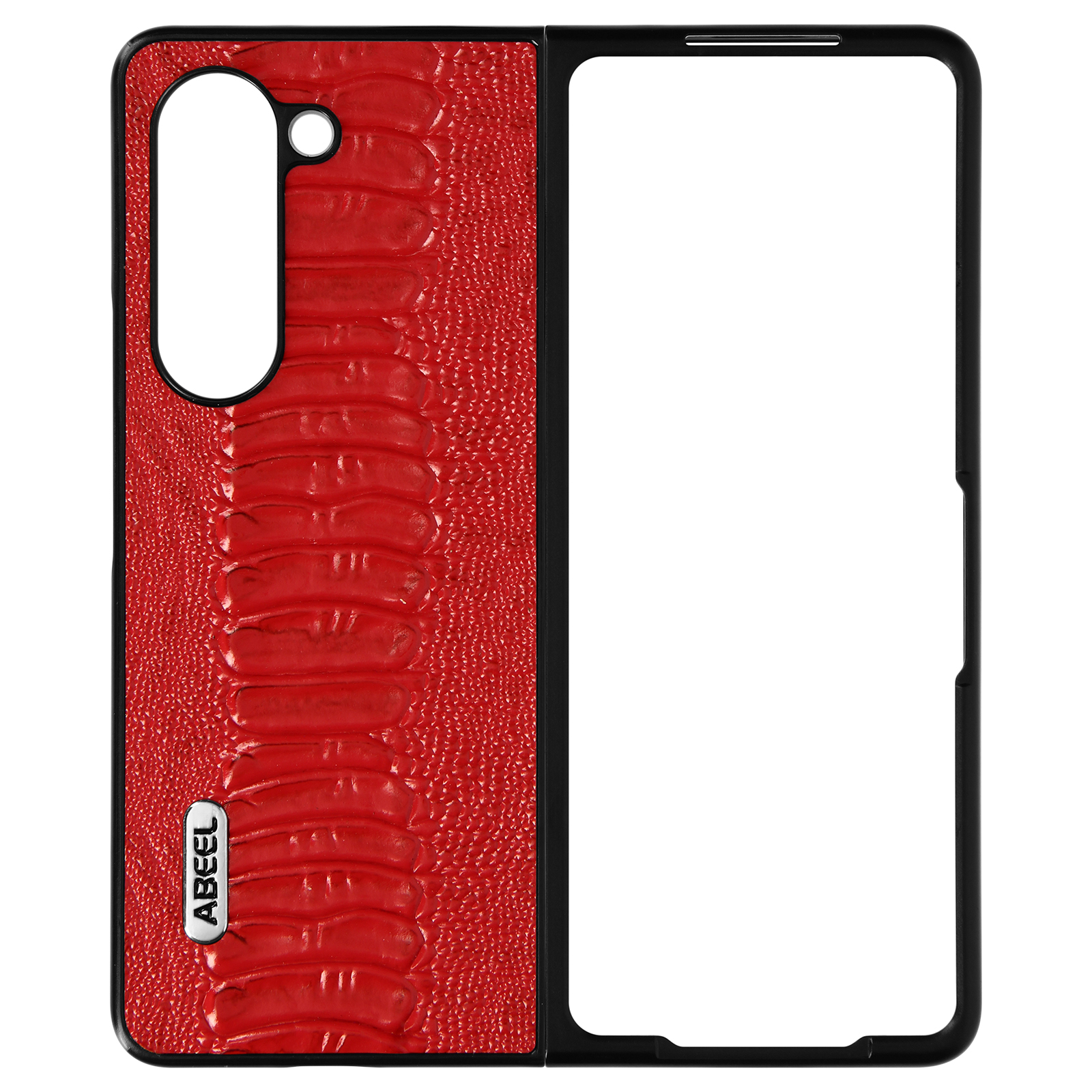 ABEEL Leather Backcover, Rot Samsung, Galaxy Snake Series, Fold 5, Z