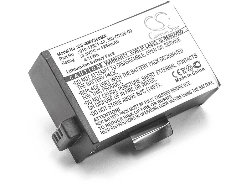 VHBW kompatibel mit Li-Ion 360 Akku 1250 Videokamera, - Garmin Volt, 3.8 Virb