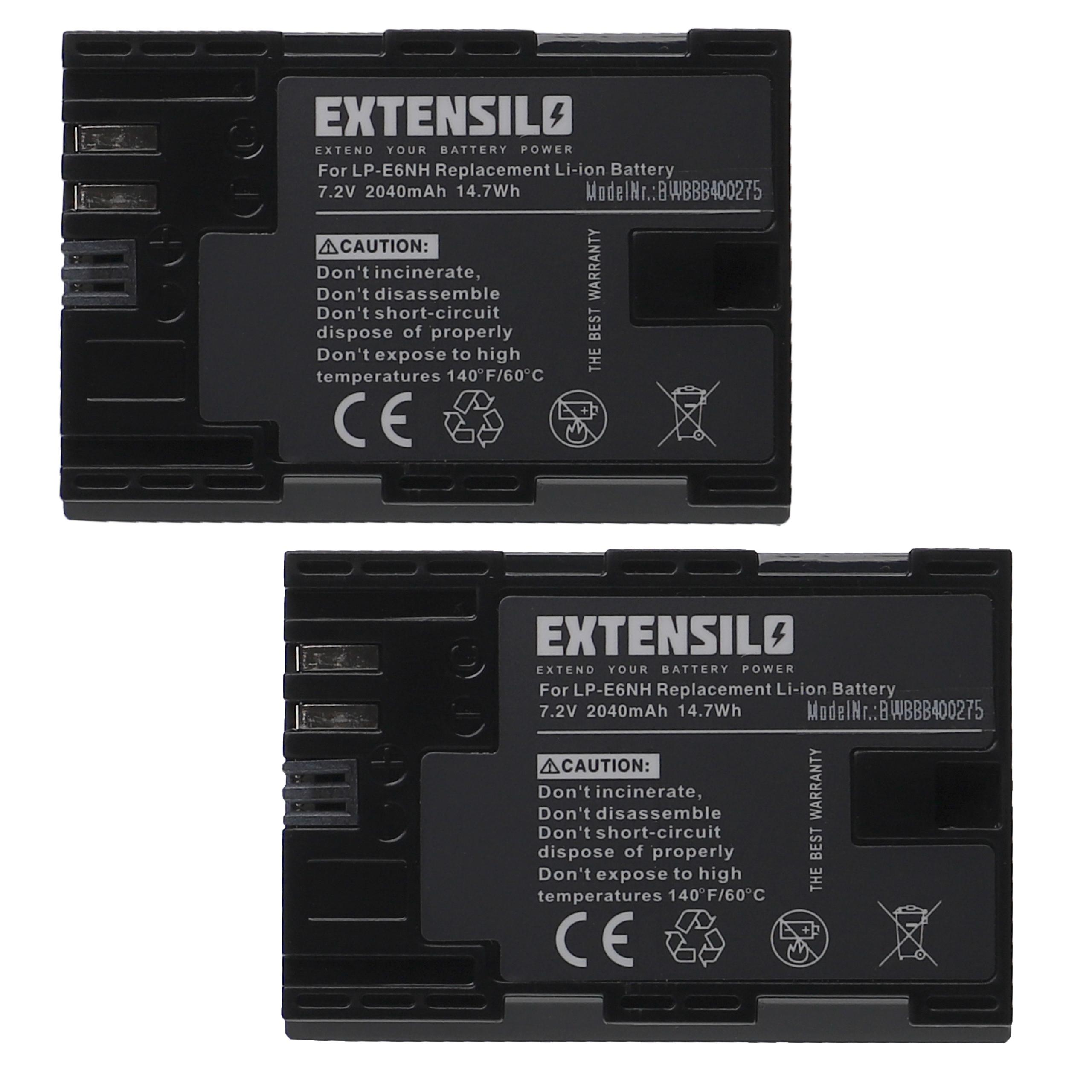 EXTENSILO kompatibel mit EOS Kamera, - C, Mark 90D, R5C, Akku 80D, R5 R7, 7D R5, R, Ra, 2040 7.2 Li-Ion II, Canon Volt, R6, 7D