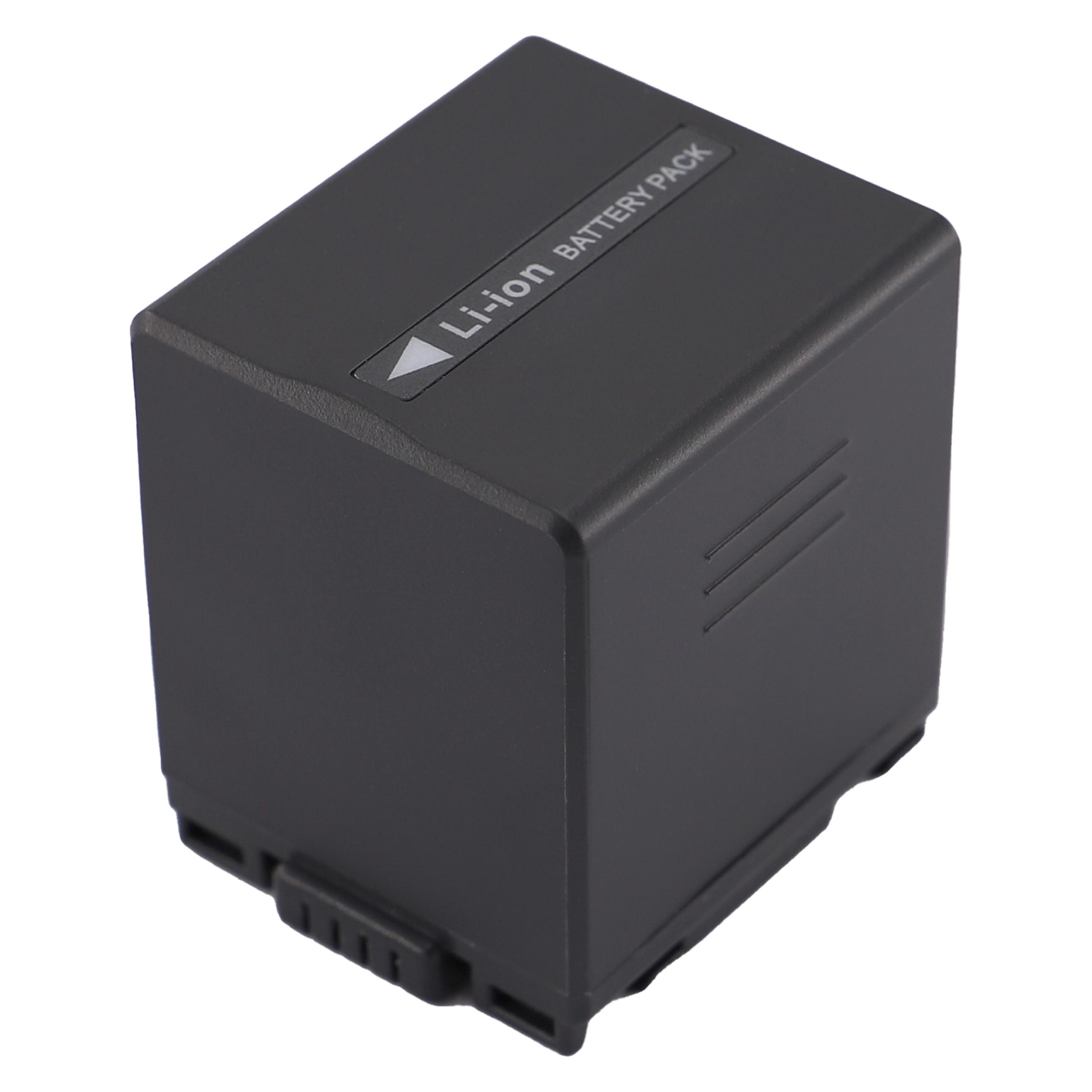 Ein schwarzer Li-Ionen-Akku für eine Kamera. Er ist rechteckig mit der Aufschrift 'Li-ion BATTERY PACK' auf der Oberseite.
