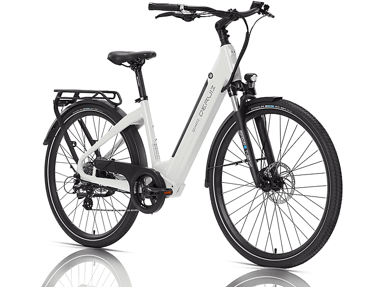 DERUIZ Elektrofahrrad Cityrad Citybike Damen-Rad, Zoll, 644, 28 (Laufradgröße: Weiß)