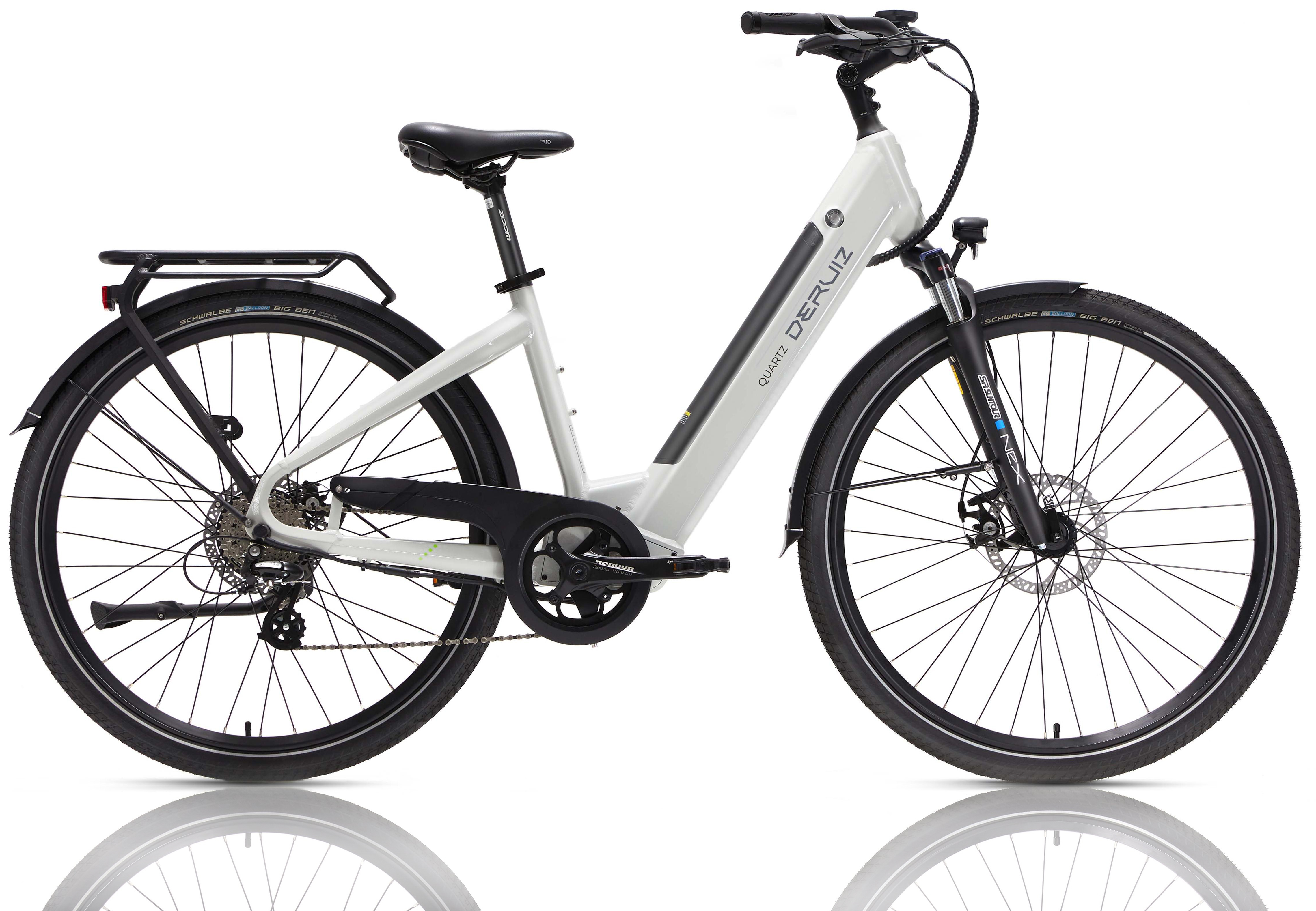 DERUIZ Elektrofahrrad Cityrad Citybike Damen-Rad, Zoll, 644, 28 (Laufradgröße: Weiß)