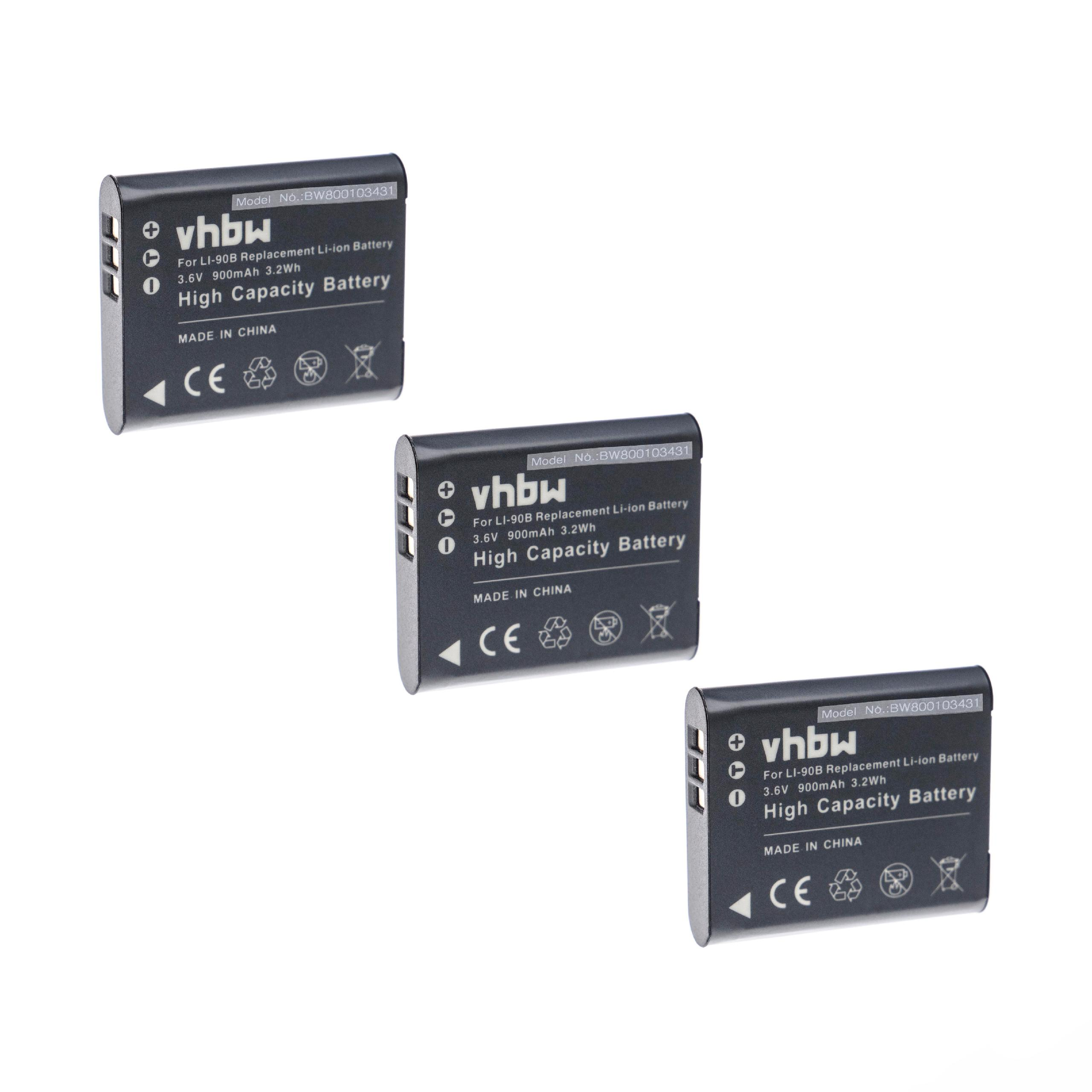 VHBW kompatibel mit Volt, 900 SH-60, SH-1, Akku Stylus SH-2, Traveller Kamera, - SH-50 SP-100EE, Li-Ion 3.6 Olympus