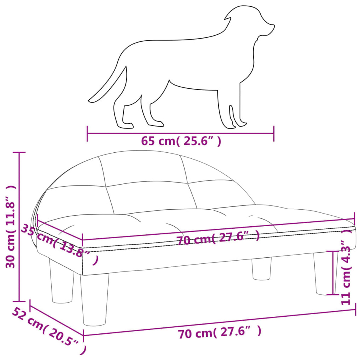 171943 VIDAXL Hundebett